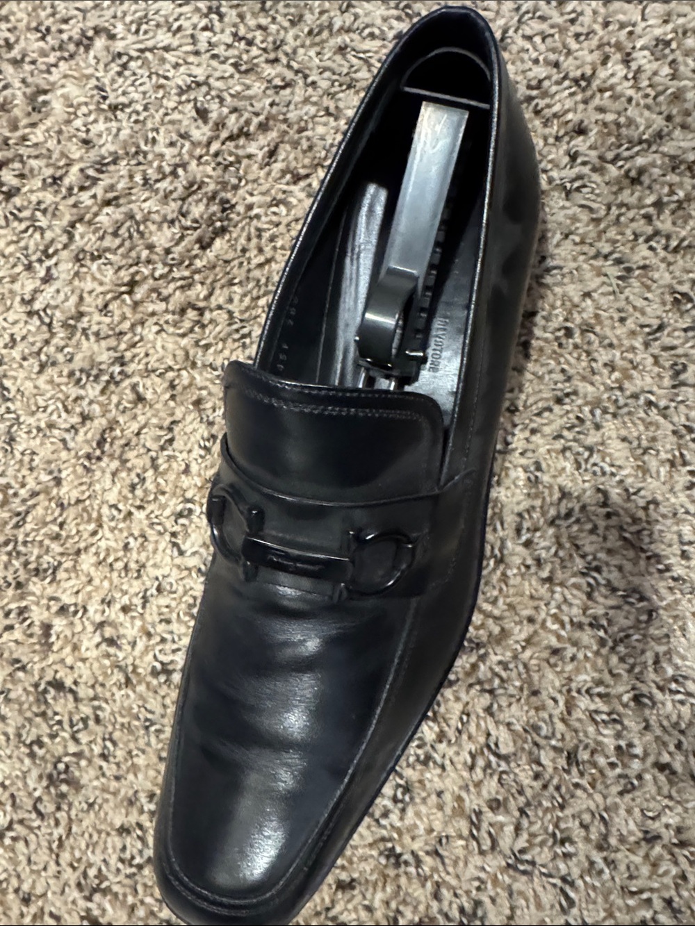 Black Leather Men’s Bit Loafers ferragamo size 10/5